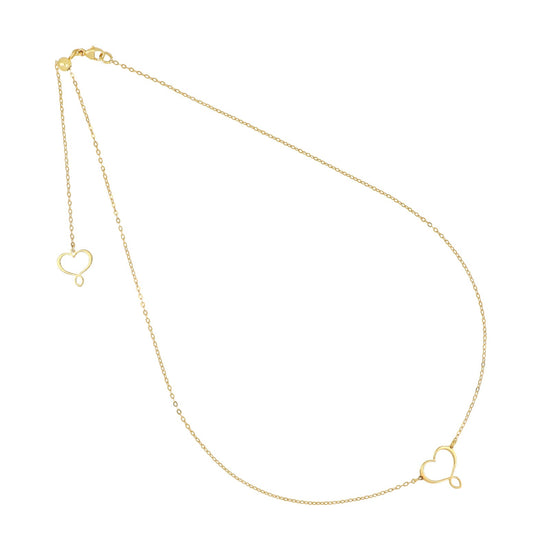 Collana catena Maman et Sophie in argento pvd oro cuore MISURA UNICA