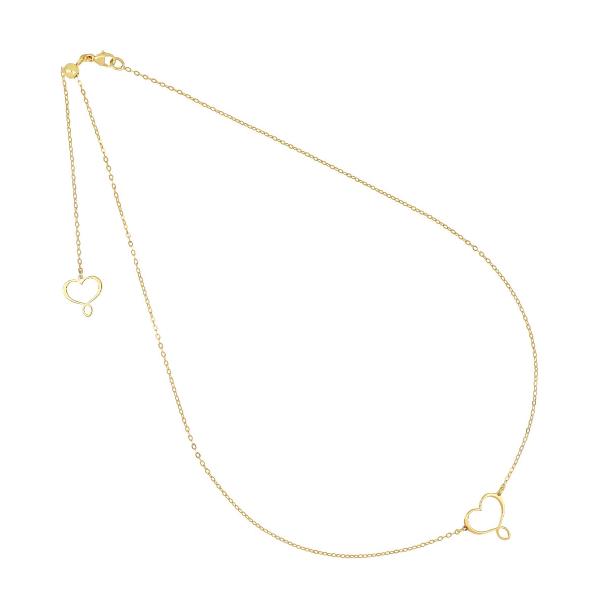 Collana catena Maman et Sophie in argento pvd oro cuore MISURA UNICA