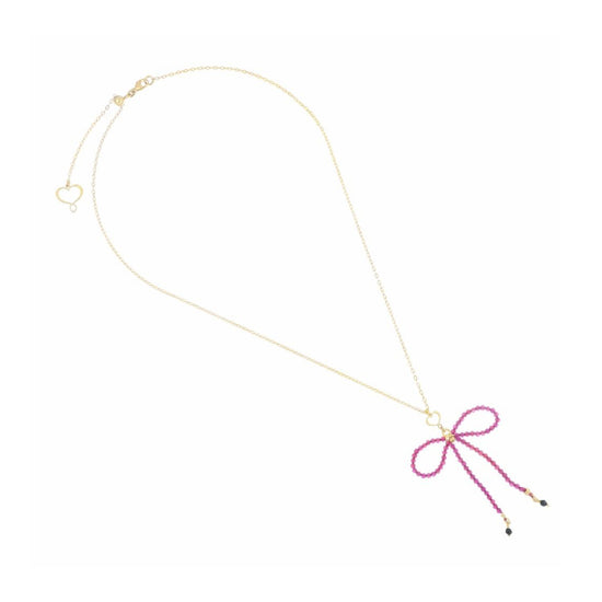 Collana Maman et Sophie argento dorato fiocco di rubellite MISURA UNICA
