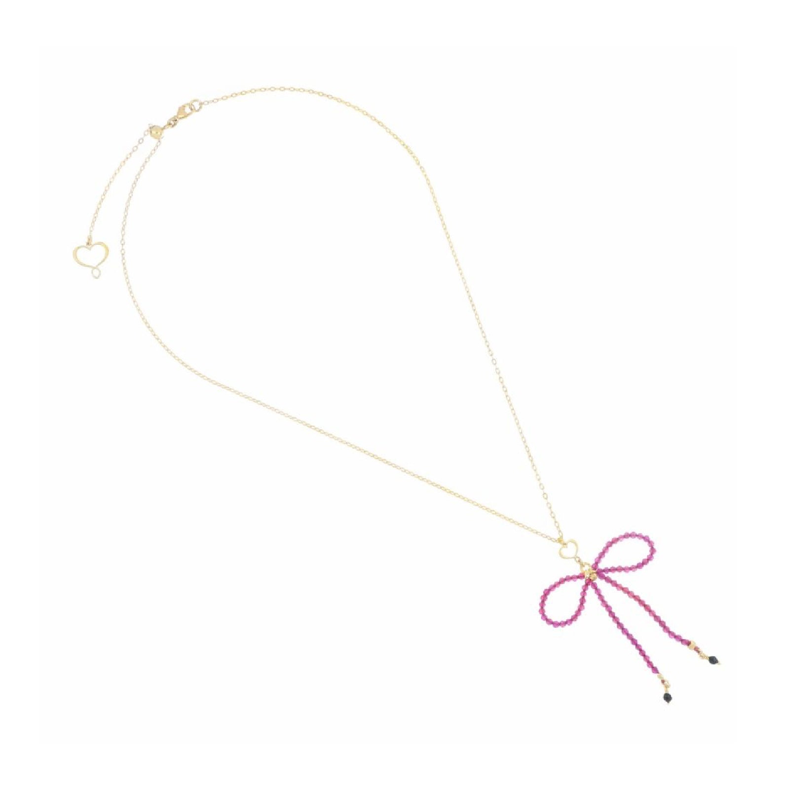 Collana Maman et Sophie argento dorato fiocco di rubellite MISURA UNICA