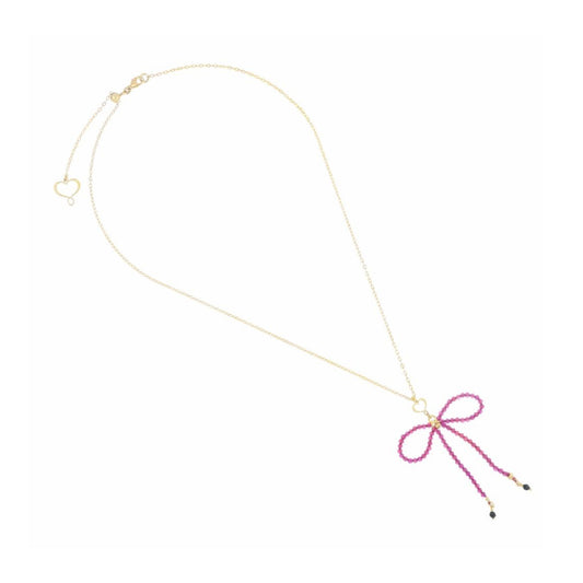 Collana Maman et Sophie argento dorato fiocco di rubellite MISURA UNICA