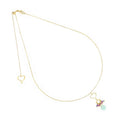 Collana Maman et Sophie in argento dorato e goccia amazzonite MISURA UNICA