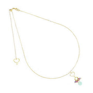 Collana Maman et Sophie in argento dorato e goccia amazzonite MISURA UNICA