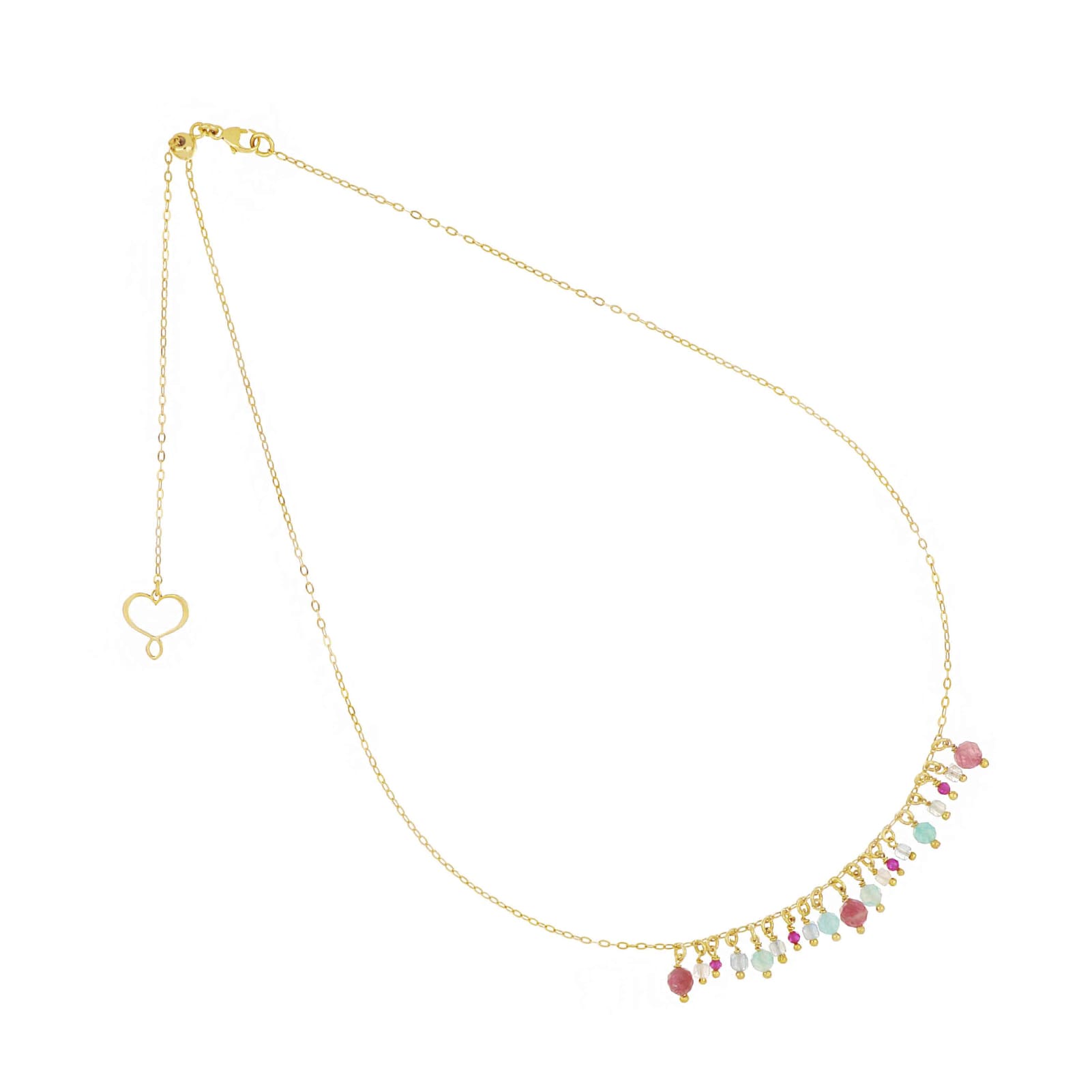 Collana Maman et Sophie Frange in argento dorato tormalina rosa MISURA UNICA