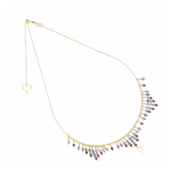 Collana Maman et Sophie argento dorato tanzanite e granato MISURA UNICA