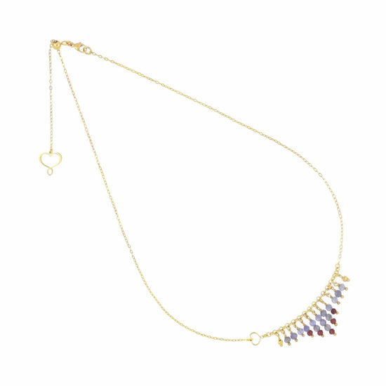 Collana Maman et Sophie in argento dorato frange di pietre MISURA UNICA