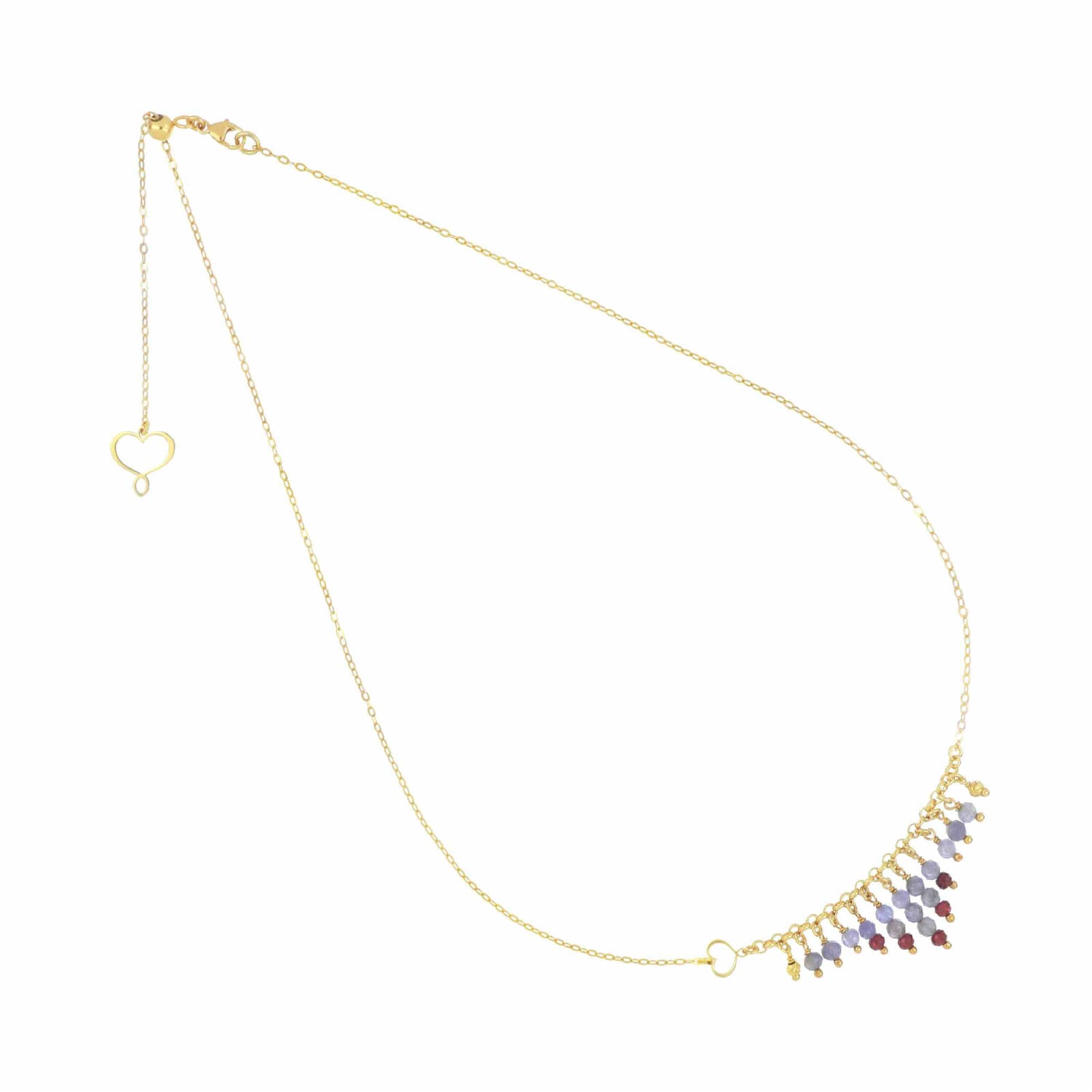 Collana Maman et Sophie in argento dorato frange di pietre MISURA UNICA