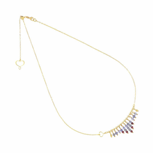 Collana Maman et Sophie in argento dorato frange di pietre MISURA UNICA