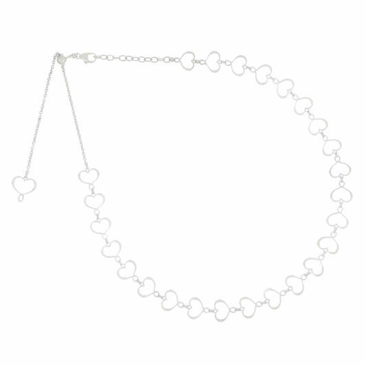 Collana girocollo Maman et Sophie in argento con cuori MISURA UNICA