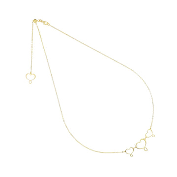 Collana girocollo Maman et Sophie in argento dorato tre cuori MISURA UNICA
