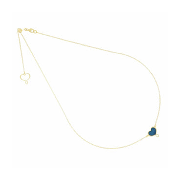 Collana Maman et Sophie argento dorato cuore con smalto blu MISURA UNICA