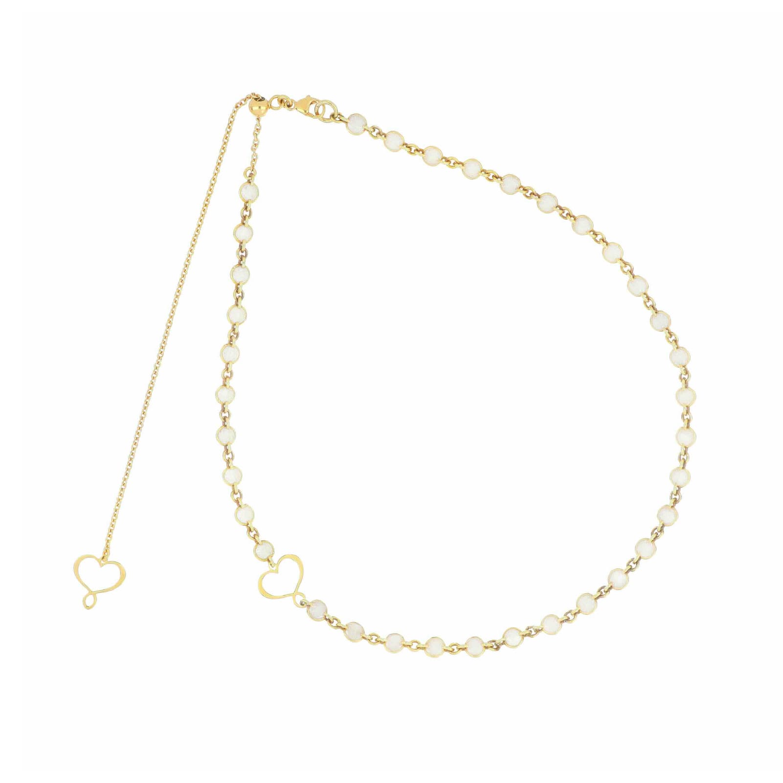 Collana Maman et Sophie in argento dorato con smalto perlato MISURA UNICA