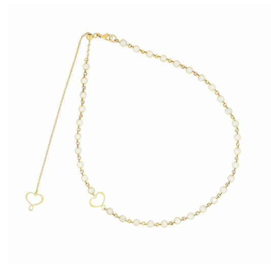Collana Maman et Sophie in argento dorato con smalto perlato MISURA UNICA