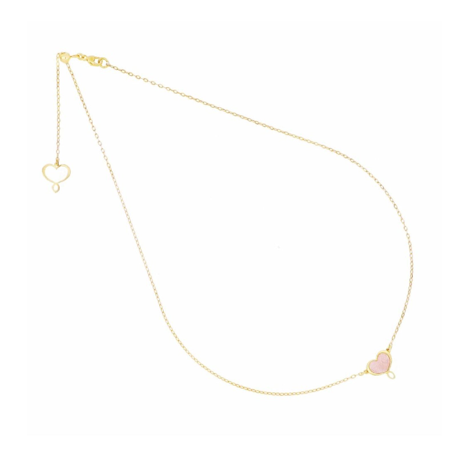 Collana Maman et Sophie argento cuore di madreperla rosa MISURA UNICA