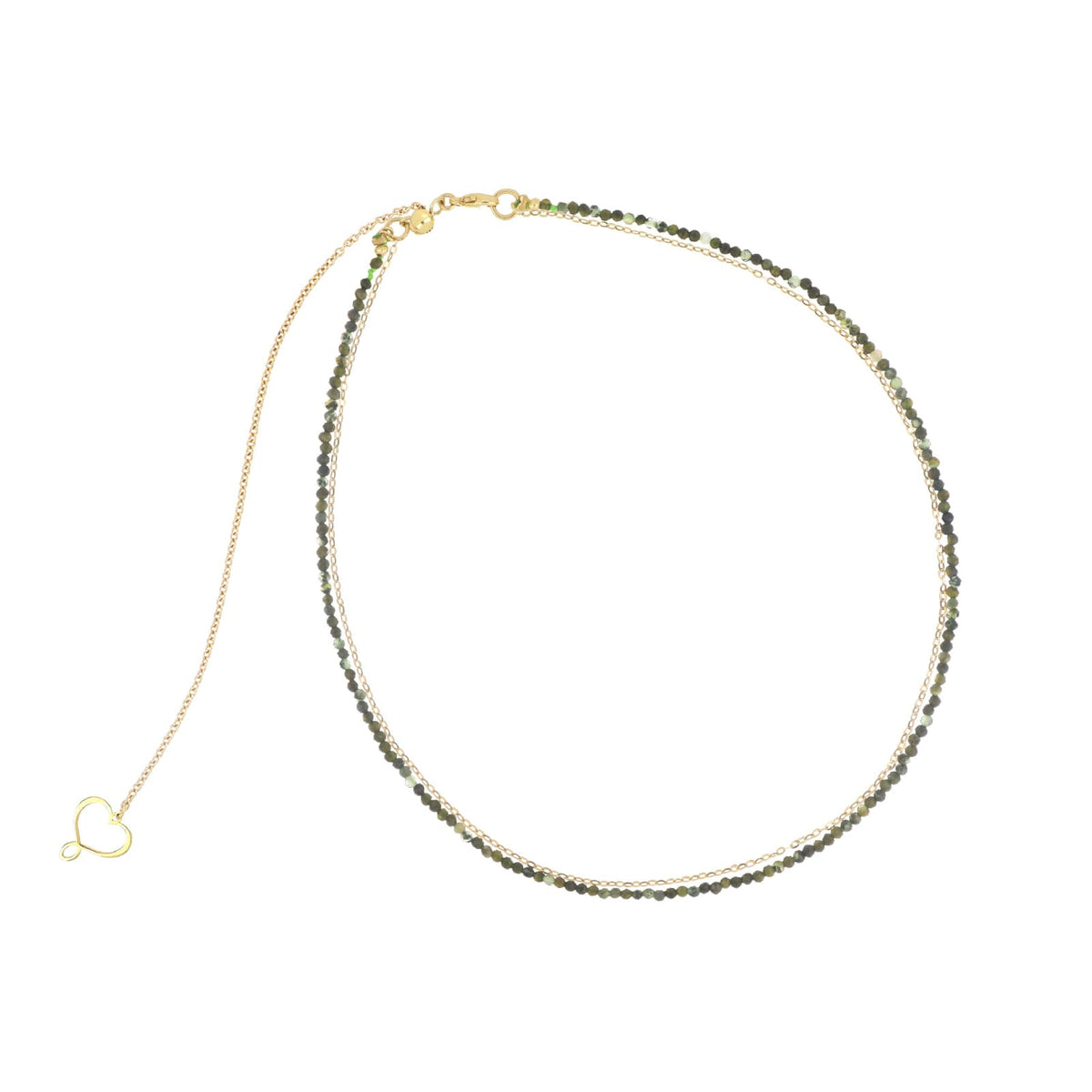 Collana girocollo Maman et Sophie argento pdv oro e diopsite MISURA UNICA
