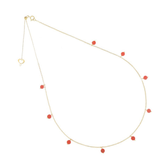 Collana oro 18kt Maman et Sophie AURUM con pendenti corallo MISURA UNICA
