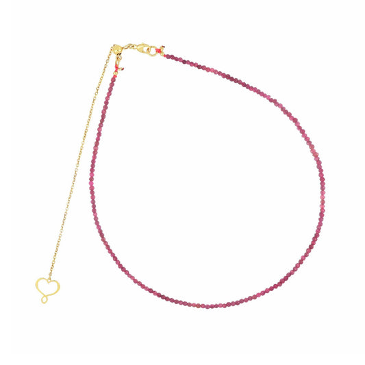 Collana girocollo Maman et Sophie in argento dorato e rubini MISURA UNICA