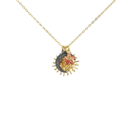 Collana girocollo Maman et Sophie in argento pvd oro sole MISURA UNICA