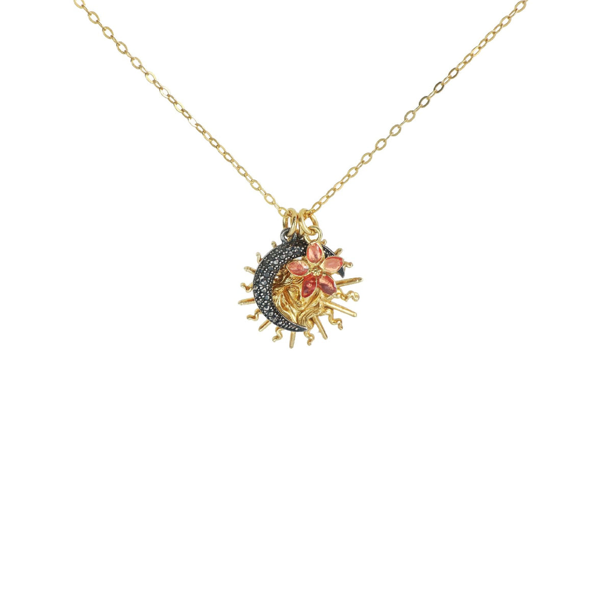 Collana girocollo Maman et Sophie in argento pvd oro sole MISURA UNICA