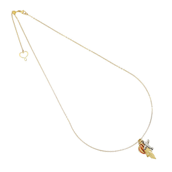 Collana girocollo Maman et Sophie in argento pvd oro piuma MISURA UNICA