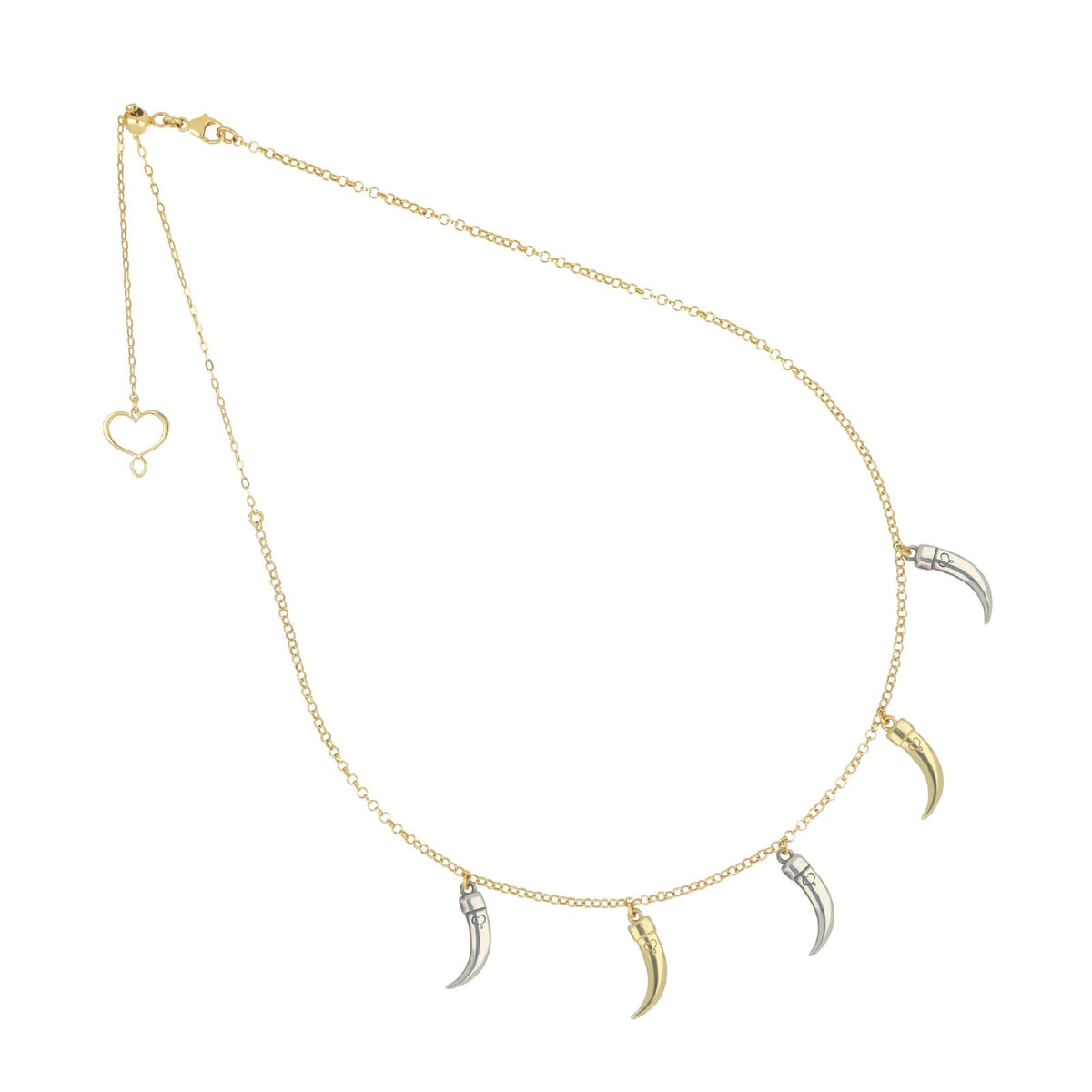 Collana girocollo Maman et Sophie argento pvd oro 5 zanne MISURA UNICA