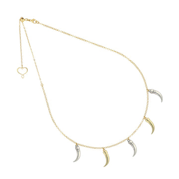 Collana girocollo Maman et Sophie argento pvd oro 5 zanne MISURA UNICA