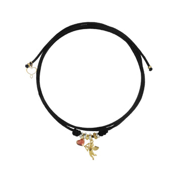 Collana girocollo Maman et Sophie in cordino nero amore MISURA UNICA