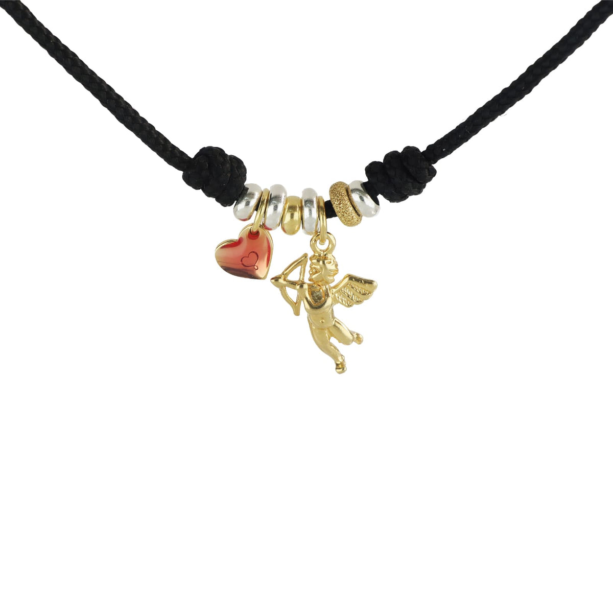 Collana girocollo Maman et Sophie in cordino nero amore MISURA UNICA