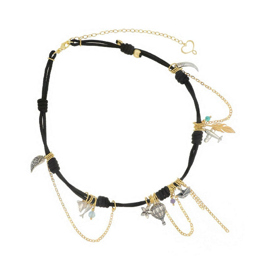 Collana Maman et Sophie Viaggio regolabile con simboli aerei MISURA UNICA