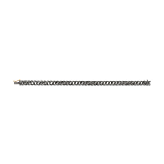 Bracciale Mano J in titanio catena groumette diamanti e oro 18,5 cm