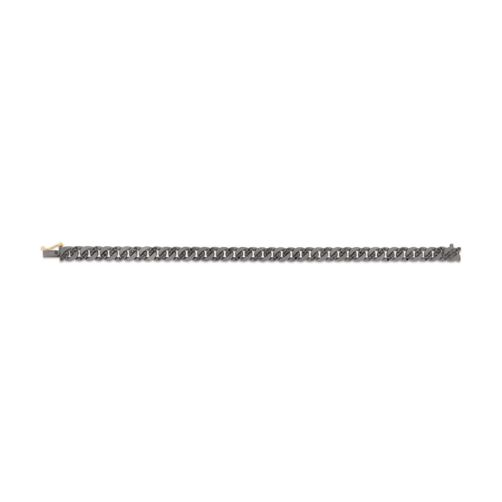 Bracciale Mano J in titanio catena groumette diamanti e oro 18,5 cm