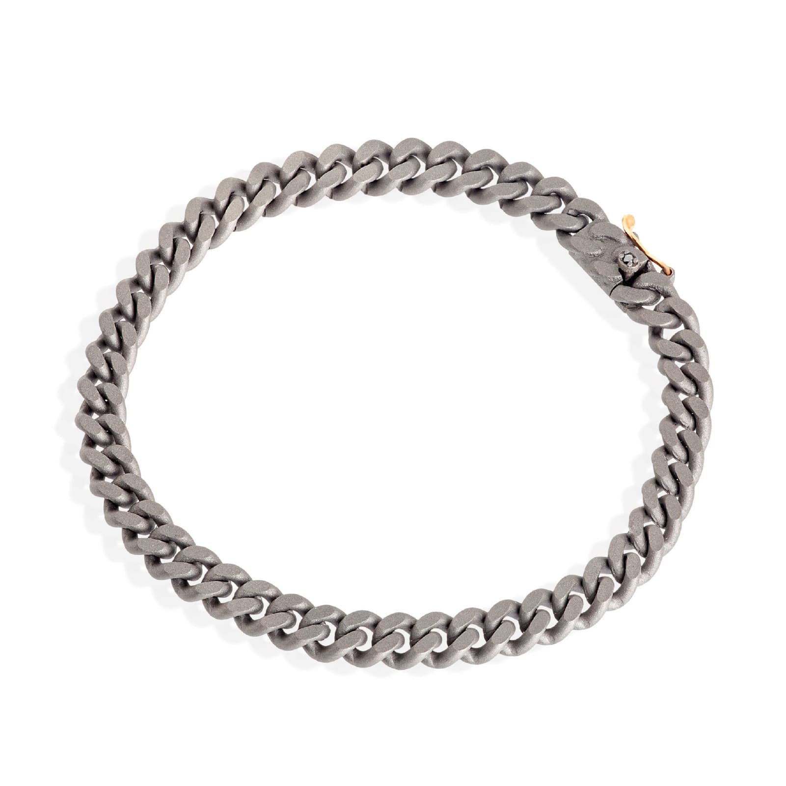 Bracciale Mano J in titanio e oro rosso 18kt catena groumette 18,5 cm