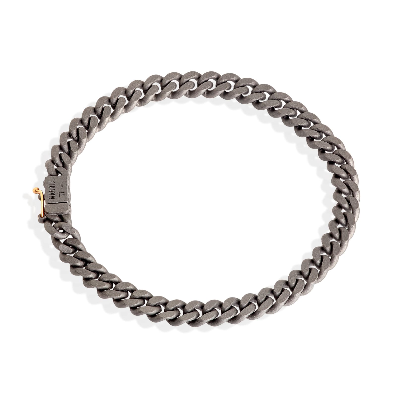Bracciale Mano J in titanio e oro rosso 18kt catena groumette 18,5 cm