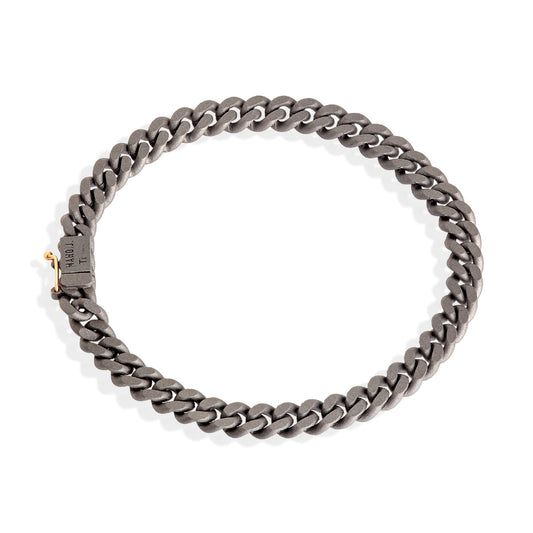 Bracciale Mano J in titanio e oro rosso 18kt catena groumette 18,5 cm
