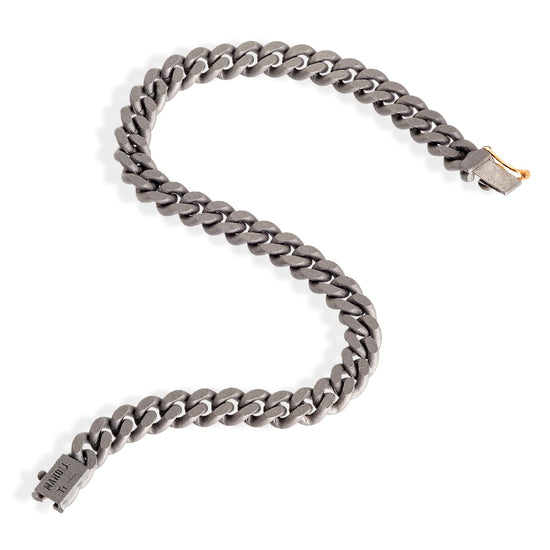 Bracciale Mano J in titanio e oro rosso 18kt catena groumette 18,5 cm