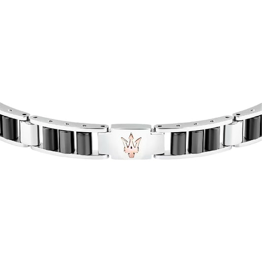 Bracciale catena da uomo Maserati in acciaio rodiato e nero