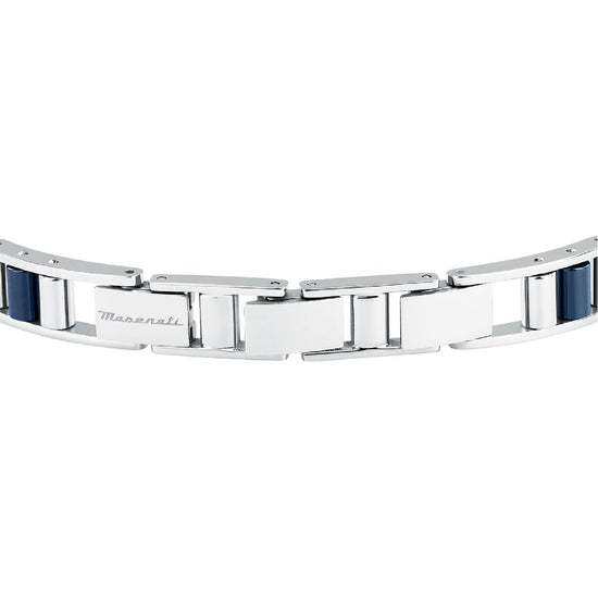 Bracciale catena da uomo Maserati in acciaio dorato e blu