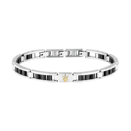 Bracciale catena da uomo Maserati acciaio rodiato e nero