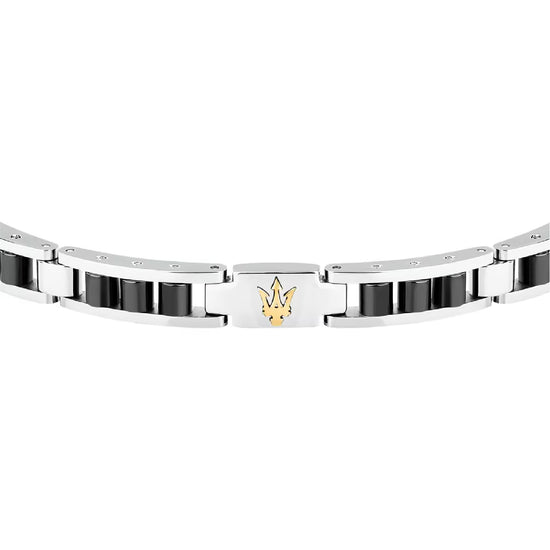 Bracciale catena da uomo Maserati acciaio rodiato e nero