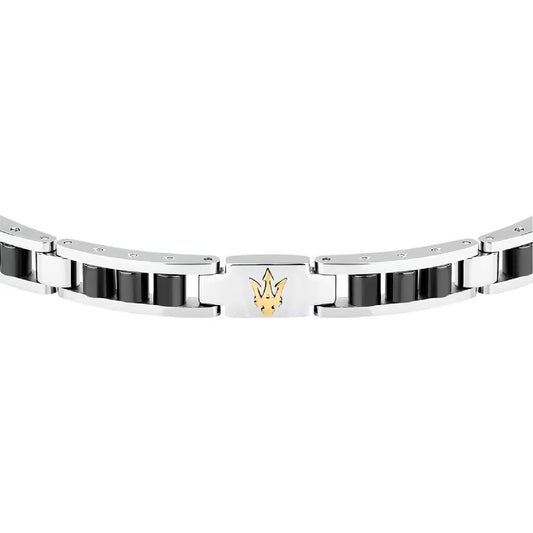Bracciale catena da uomo Maserati acciaio rodiato e nero