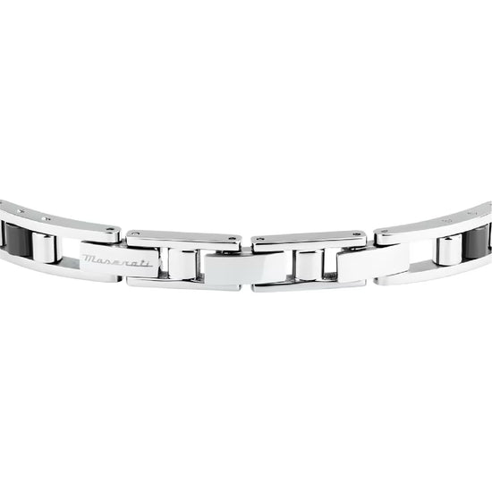 Bracciale catena da uomo Maserati acciaio rodiato e nero