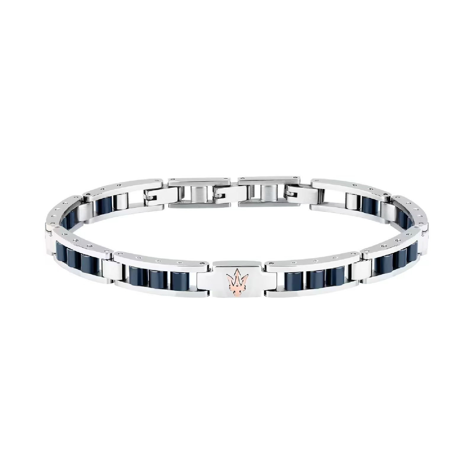 Bracciale catena da uomo Maserati acciaio rodiato e blu