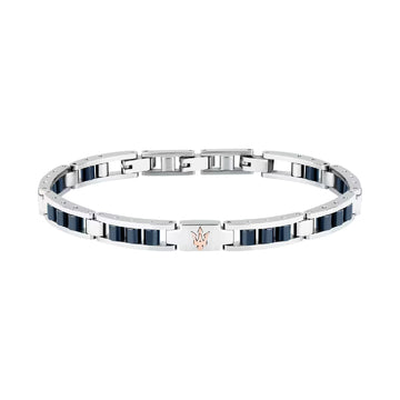 Bracciale catena da uomo Maserati acciaio rodiato e blu