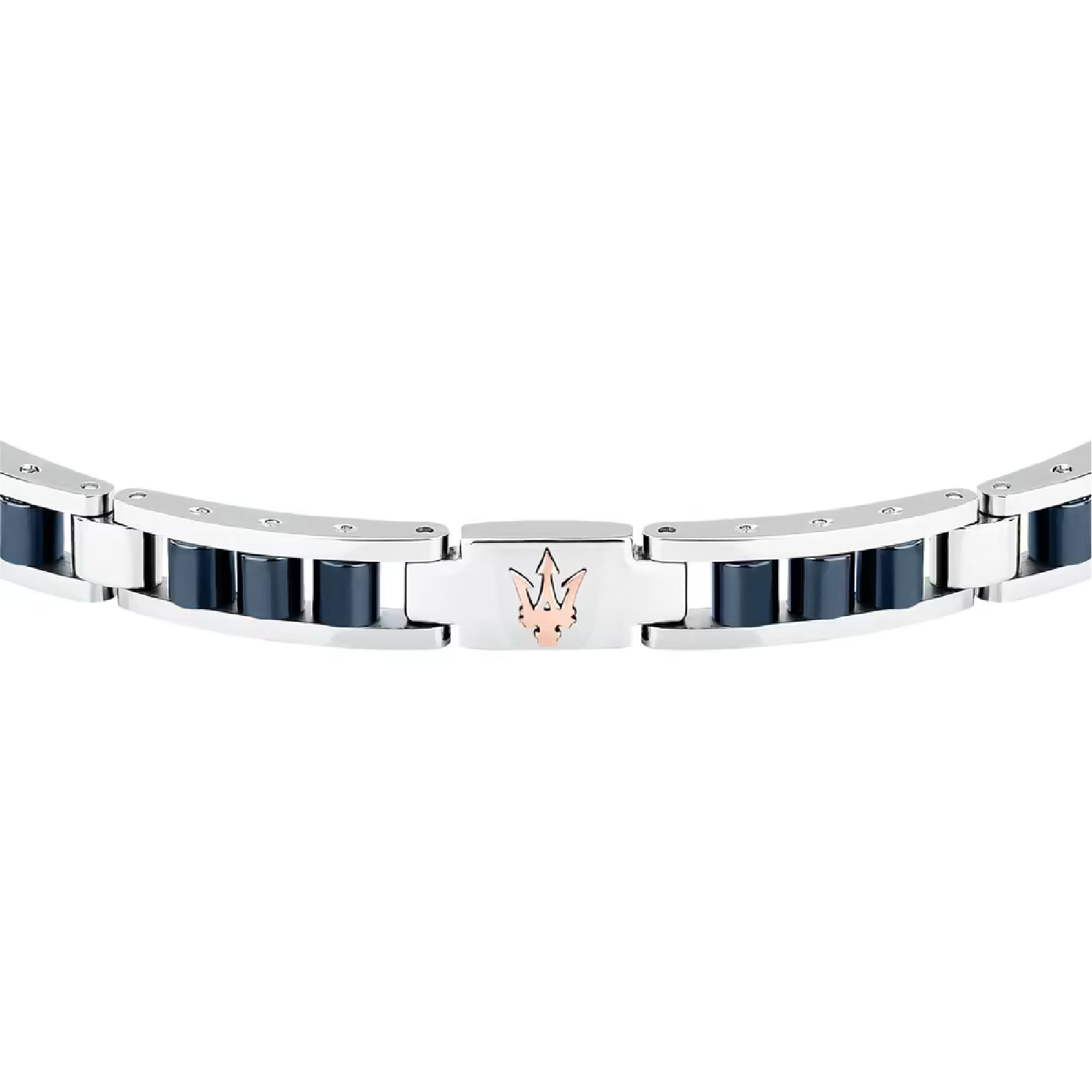 Bracciale catena da uomo Maserati acciaio rodiato e blu
