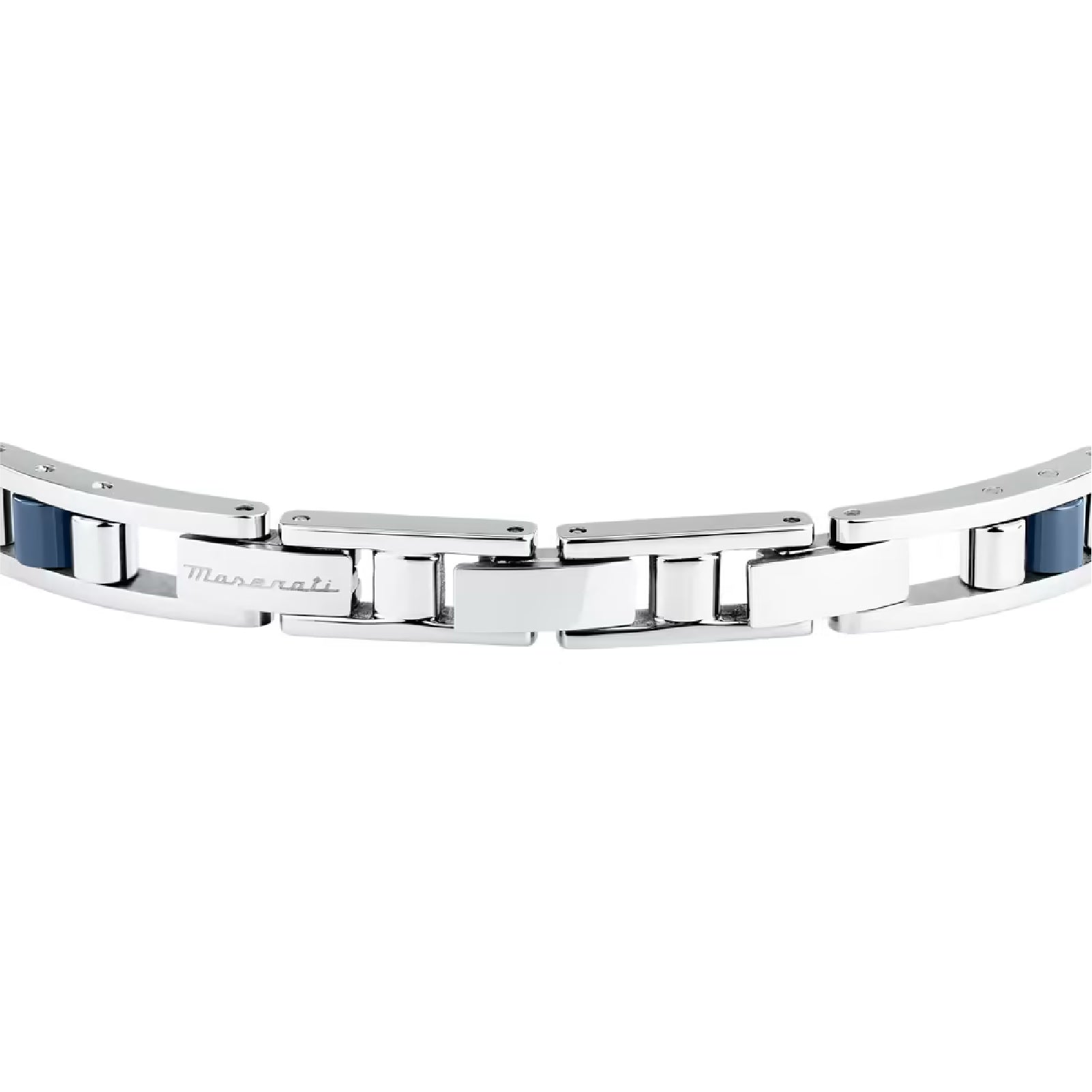 Bracciale catena da uomo Maserati acciaio rodiato e blu