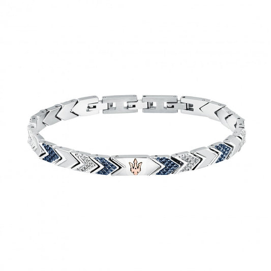 Bracciale uomo Maserati acciaio con lavorazione bicolor blu