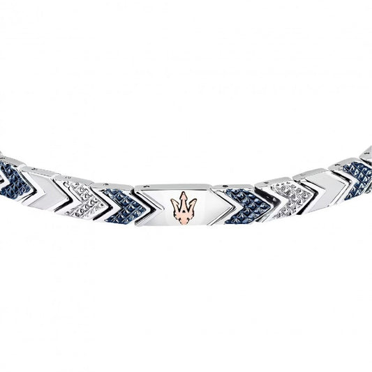 Bracciale uomo Maserati acciaio con lavorazione bicolor blu