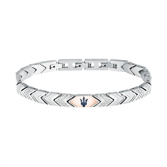 Bracciale uomo Maserati acciaio con lavorazione centrale