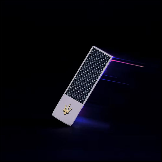 Fermasoldi Maserati in acciaio con placchetta blu lavorata MISURA UNICA