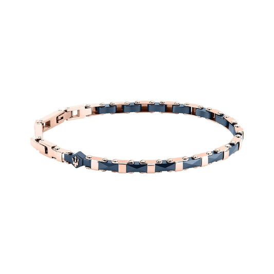 Bracciale Maserati Ceramic in acciaio pvd oro rosa ceramica blu 21,5 cm